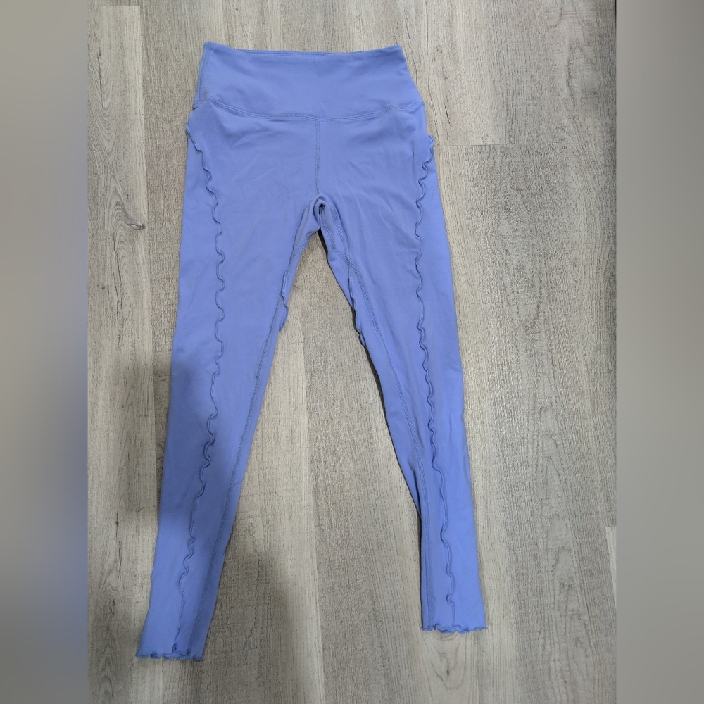 Free People Movement Lavender Ruffle Seam High-Waist Leggings